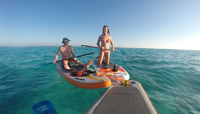 paddle boarding