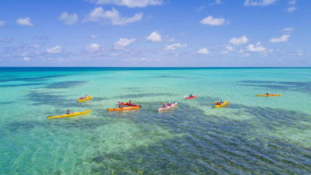 Kayaking at Glover's Reef Atoll in Belize